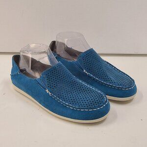 Olukai Loafter Nohea Leather Perforated  Women’s Size 8  Blue Coastal Casual